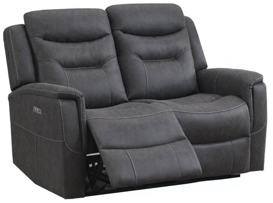 Harrogate Grey 2 Seater Recliner Sofa, Velvet Fabric Upholstered