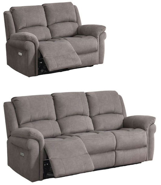 Wentworth Clay 3+2 Recliner Sofa Set, Velvet Fabric Upholstered