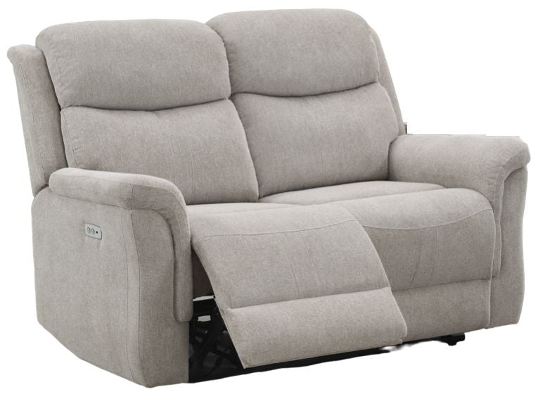 Faringdon Beige 2 Seater Recliner Sofa, Velvet Fabric Upholstered