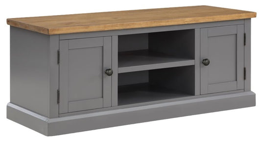 Glenmore Rustic Pine Large TV Unit, 120cm W with Storage for Television Upto 50inch Plasma