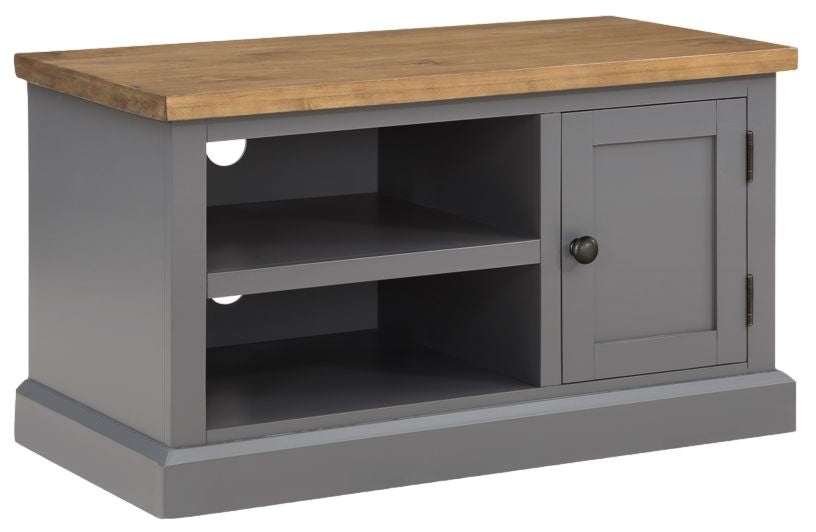 Glenmore Rustic Pine Standard TV Unit, 90cm W with Storage for Television Upto 40inch Plasma