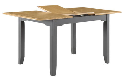 Rossmore Grey Painted Dining Table, 120cm Seats 4 Diners Butterfly Extending Rectangular Top