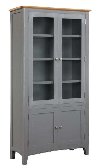 Rossmore Grey Painted High Display Unit with 2 Doors