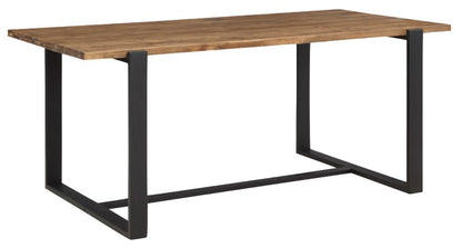 Pembroke Rustic Pine Dining Table, 150cm Seats 6 Diners Rectangular Top with black metal legs