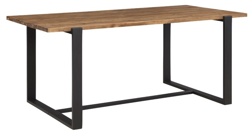 Pembroke Rustic Pine Dining Table, 180cm Seats 8 Diners Rectangular Top with Black Metal Legs