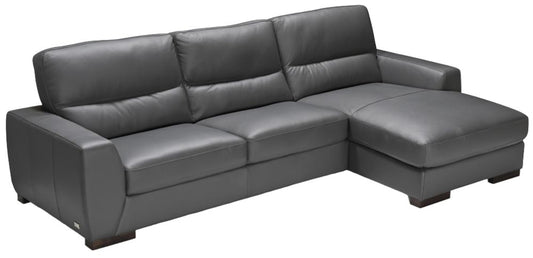 Nuova Grey Moon 3 Seater Sofa with Right Hand Facing Corner Chaise, Leather