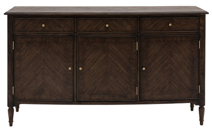 Madison Dark Coffee Wooden 170cm Large Sideboard - 3 Doors