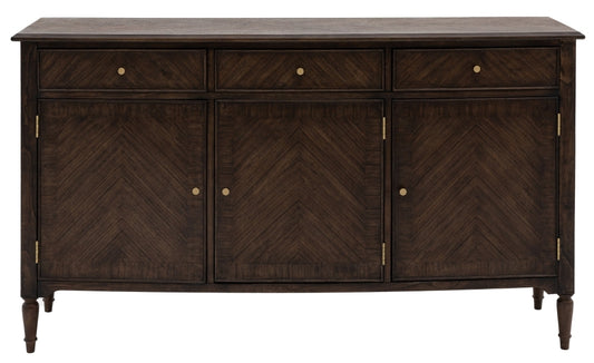 Madison Dark Coffee Wooden 170cm Large Sideboard - 3 Doors