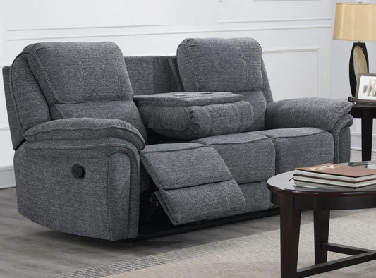 Belmont Grey Fabric 3+2 Recliner Sofa Set Upholstered