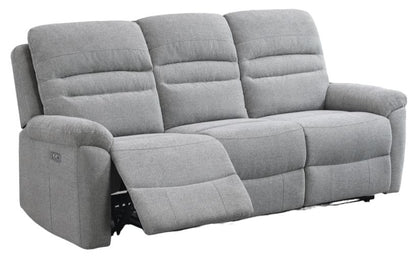 Belford Grey Fabric 3+1+1 Recliner Sofa Set Upholstered