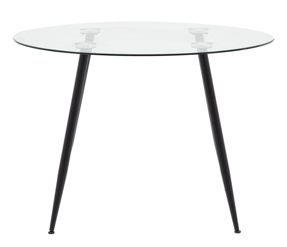 Mack 110cm Clear Glass Round Dining Table