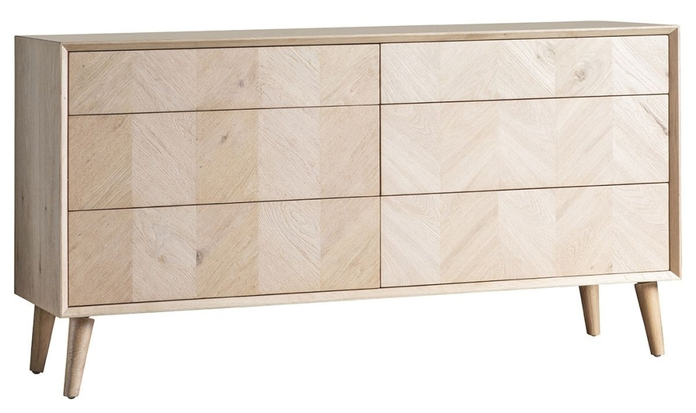 Milano Oak 6 Drawer Wide Chest