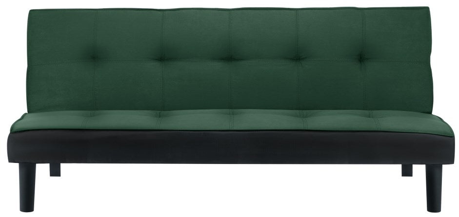 Aurora Green Velvet Fabric Click Clack Sofabed