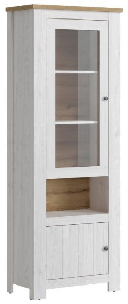 Celesto 2 Door Display Cabinet in White and Oak