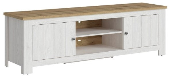 Celesto 2 Door Wide TV Unit in White and Oak