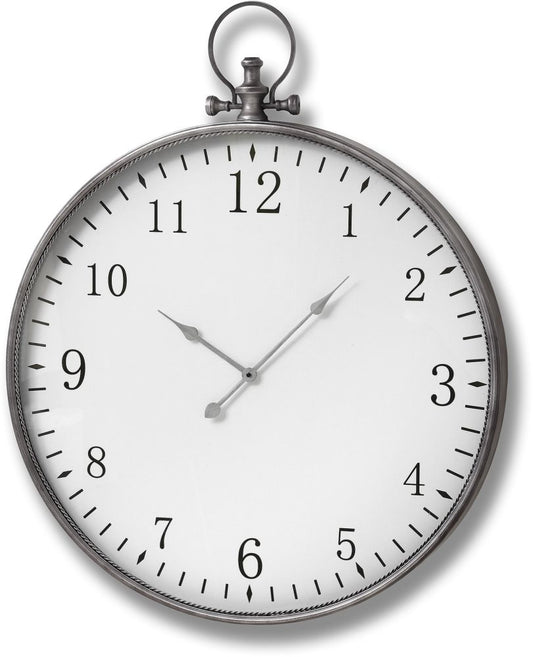 Silver Pocket Watch Wall Clock - 80cm x 96cm