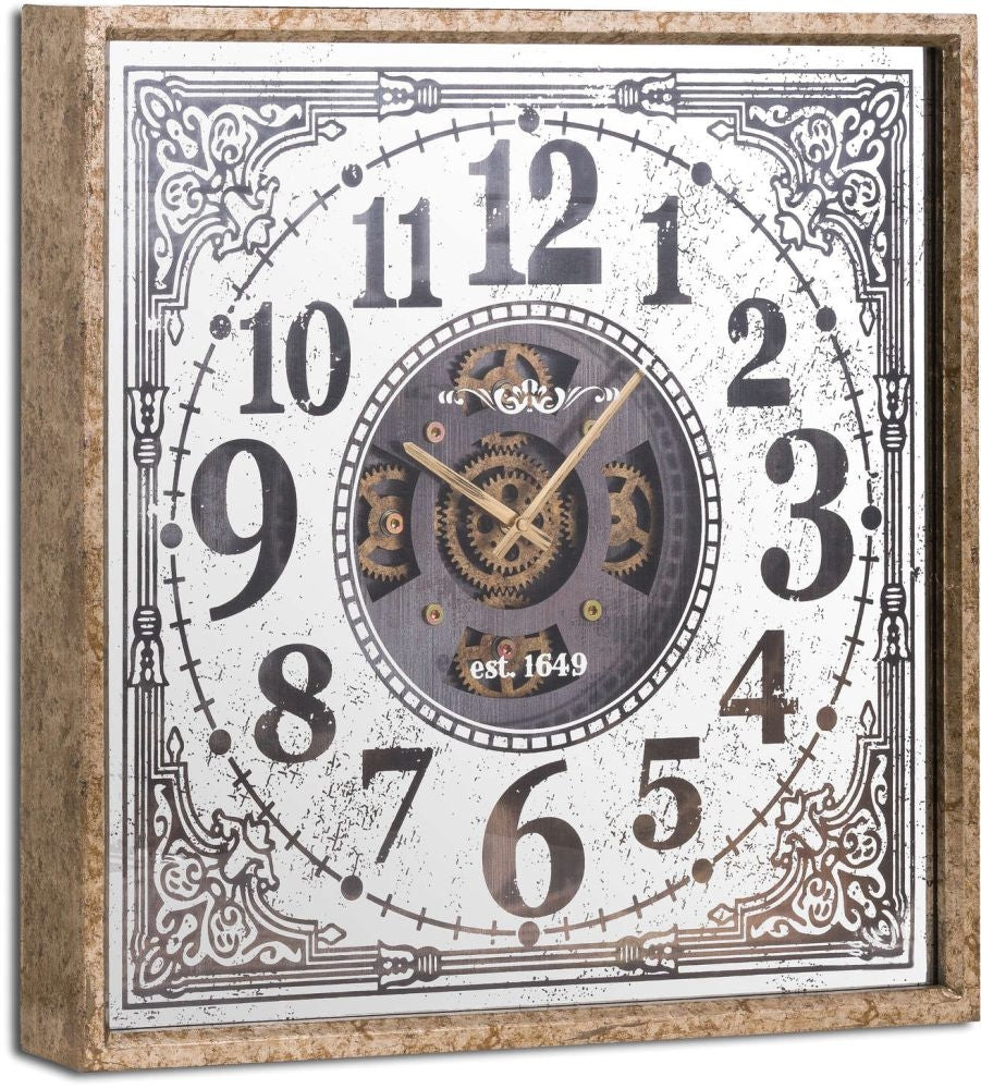 Mirrored Moving Mechanism Wall Clock - 60cm x 60cm