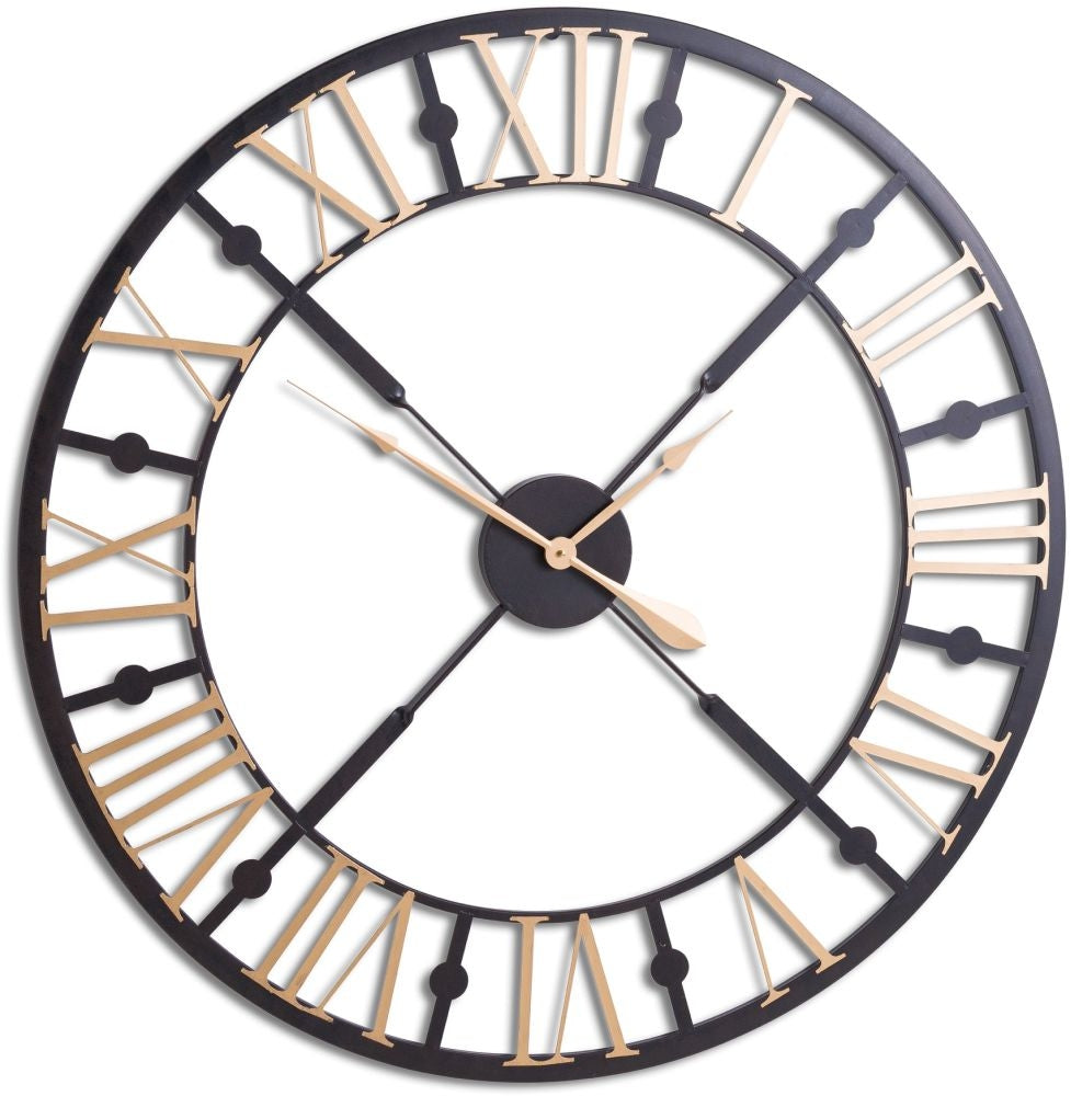 Black And Gold Skeleton Clock - 95cm x 95cm