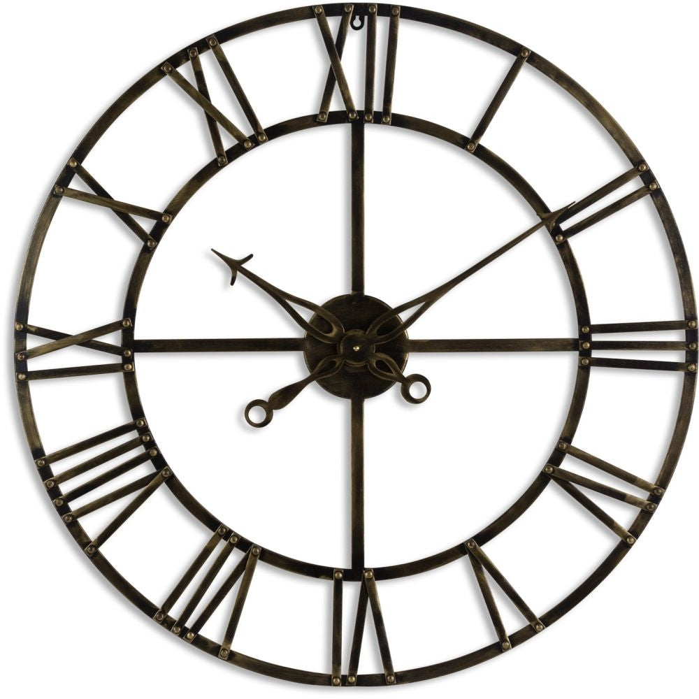 Small Antique Brass Skeleton Clock - 80cm x 80cm