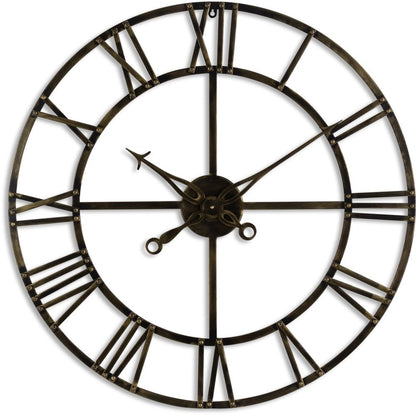 Small Antique Brass Skeleton Clock - 80cm x 80cm