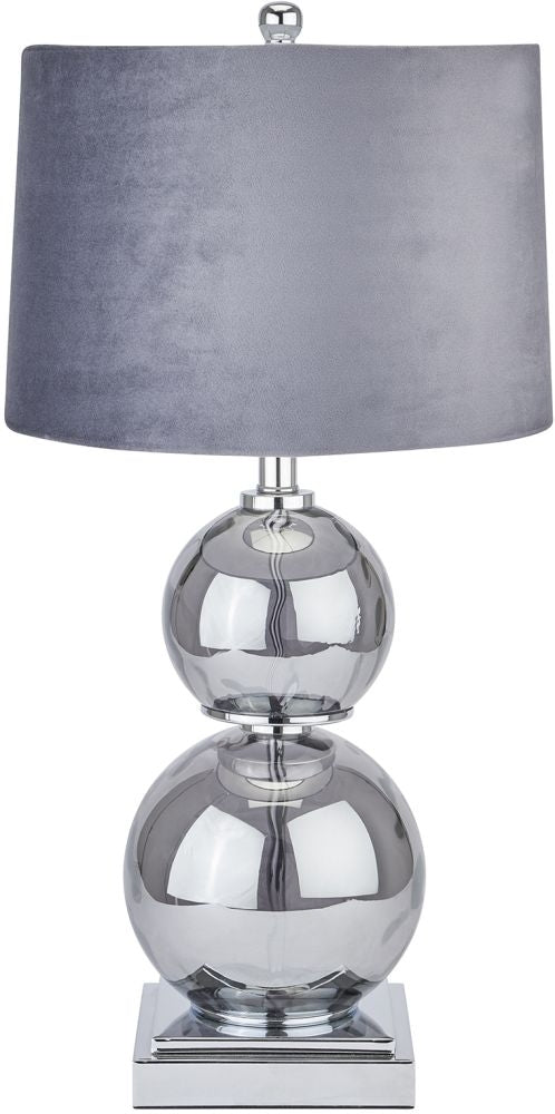 Shamrock Metallic Glass Lamp with Velvet Shade