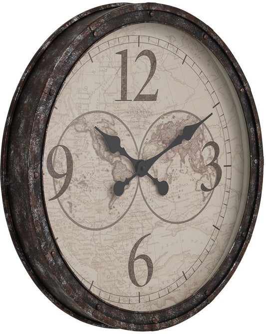 Jensen Rustic World Wall Clock - 50cm x 50cm