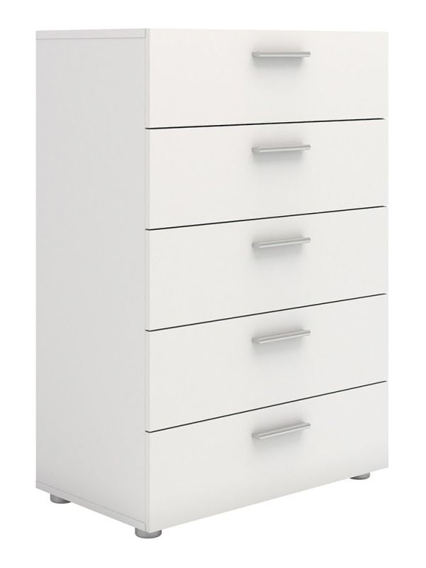 Pepe Chest of 5 Drawer in White