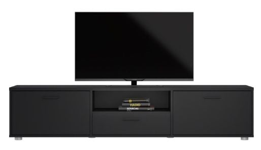 Media Black TV Unit with 2 Door 1 Drawer 177cm