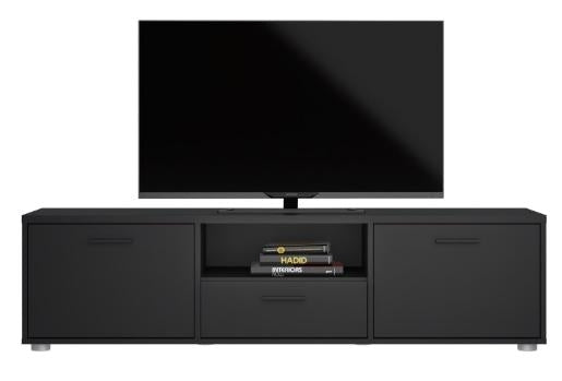 Media Black TV Unit with 2 Door 1 Drawer 147cm