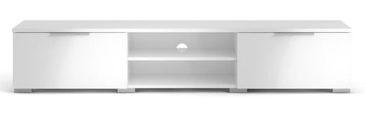 Match TV Unit 2 Drawer 2 Shelf in White High Gloss