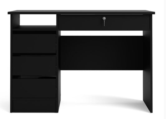 Function Plus Desk 3+1 Handle Free Drawer in Black