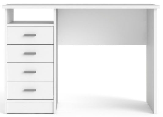 Function Plus 4 Drawer Desk in White