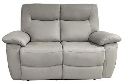 Lucia Pearl Grey Leather 2 Seater Recliner Sofa