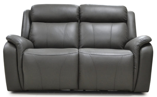 Marco Pewter Leather Upholstered 2 Seater Recliner Sofa