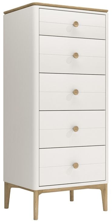 Vida Living Marlow Cashmere Oak 5 Drawer Tall Chest