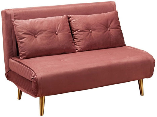 Madison Pink Plush Velvet Fabric Sofabed