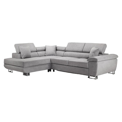 Anton Grey Left Hand Facing Corner Sofabed with Storage