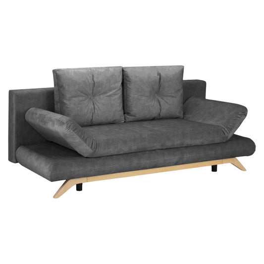 Athell Charcoal Fabric 3 Seater Sofabed with Storage