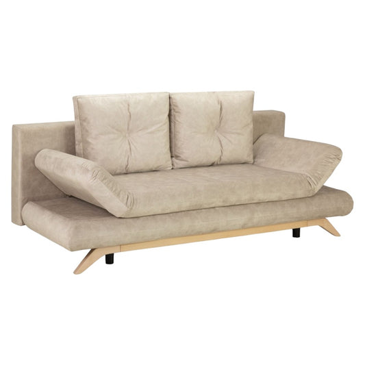 Athell Mocha 3 Seater Fabric Sofabed with Storage