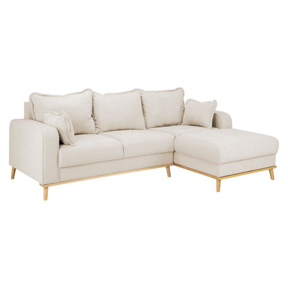 Elegant Beige Right-Facing Corner Sofa for Ultimate Comfort