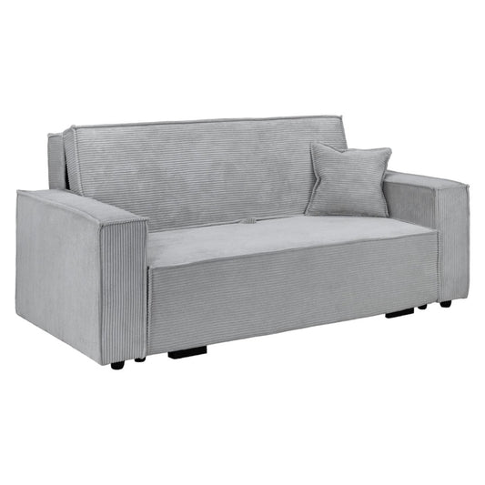 Cassia Grey Cord Fabric 3 Seater Sofabed with Storage