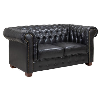 Chesterfield Black 2 Seater Sofa