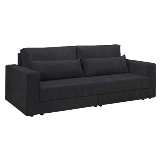 Clover Black Fabric 4 Seater Sofabed with Storage