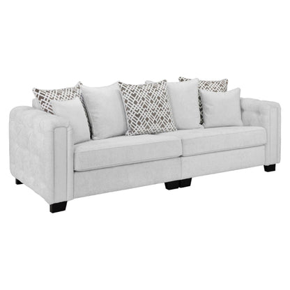 Grazia Light Grey Fabric 4 Seater Sofa