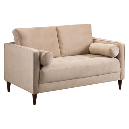 Elegant Beige Plush 2-Seater Sofa with Free Installation