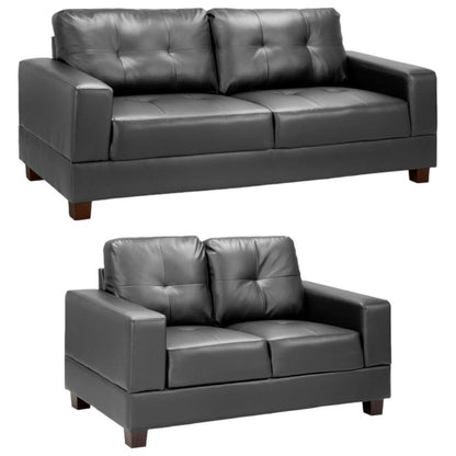 Jerry Black Leathwr 3+2 Seater Sofa Set