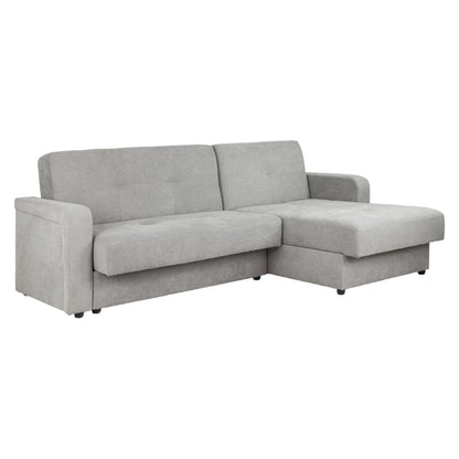 Kair Grey Plush Universal Corner Sofabed with Storage