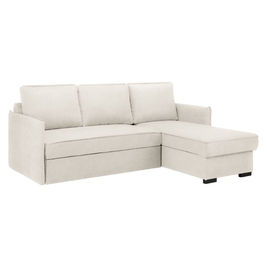 Miel Plush Beige Universal Corner Sofabed with Storage