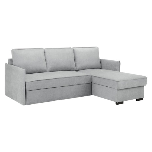 Miel Plush Grey Universal Corner Sofabed with Storage