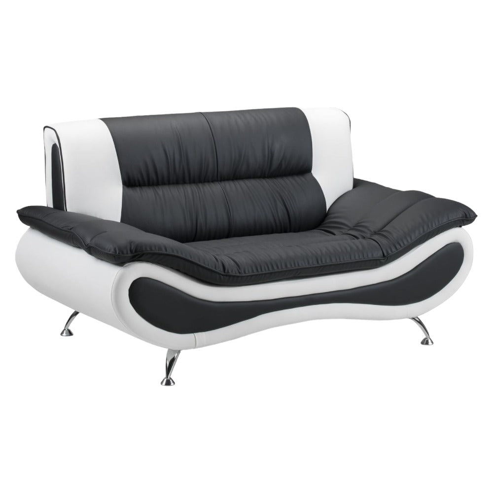 Elegant Black and White 2-Seater Sofa for Modern Living